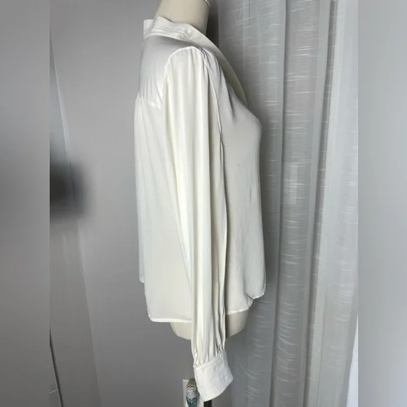 Brooks Brothers Neck Tie Cream White 100% Silk Blouse Size 8 - Picture 6 of 9